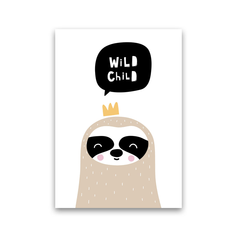 Wild Child Sloth Framed Nursey Wall Art Print Print Only