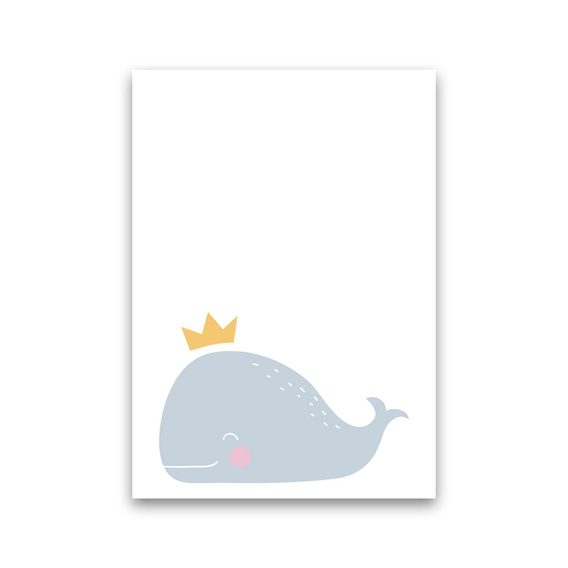 Whale With Crown Framed Nursey Wall Art Print Print Only