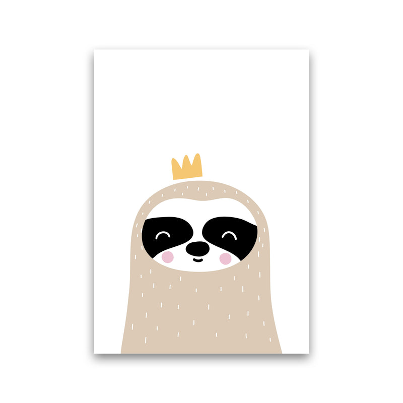 Scandi Sloth With Crown Framed Nursey Wall Art Print Print Only