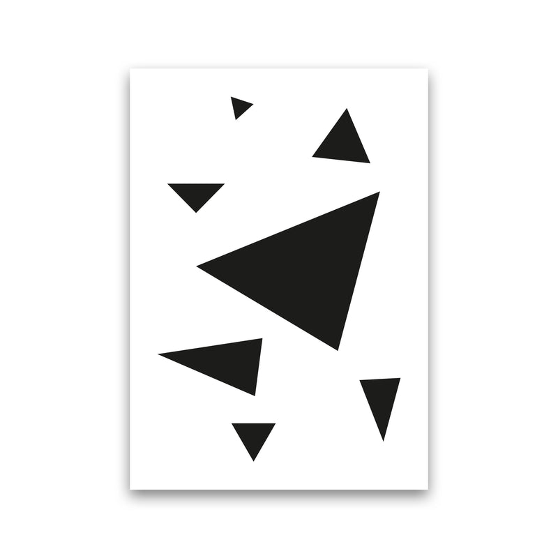 Black Abstract Triangles Modern Print Print Only