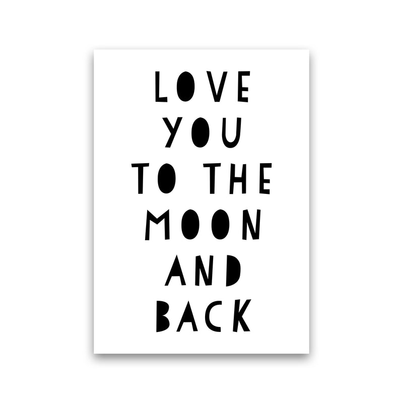 Love You To The Moon And Back Black Framed Typography Wall Art Print Print Only