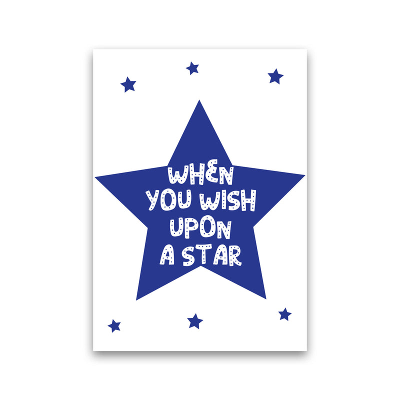 Wish Upon A Star Navy Framed Nursey Wall Art Print Print Only