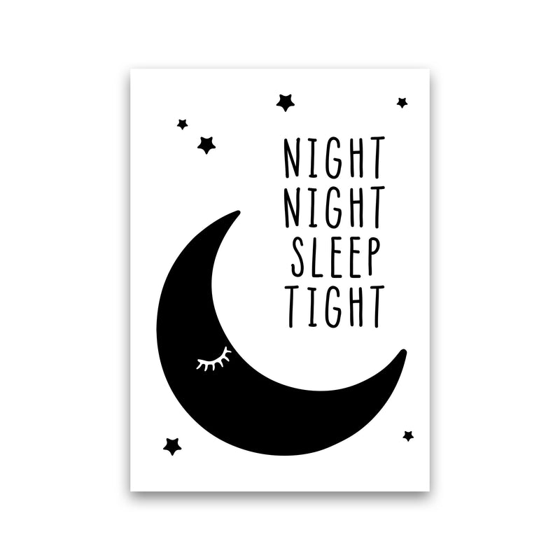 Night Night Moon Black Framed Nursey Wall Art Print Print Only