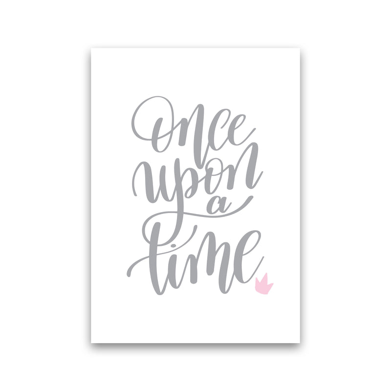 Once Upon A Time Grey Framed Typography Wall Art Print Print Only