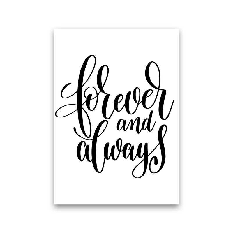 Forever And Always Black Framed Typography Wall Art Print Print Only