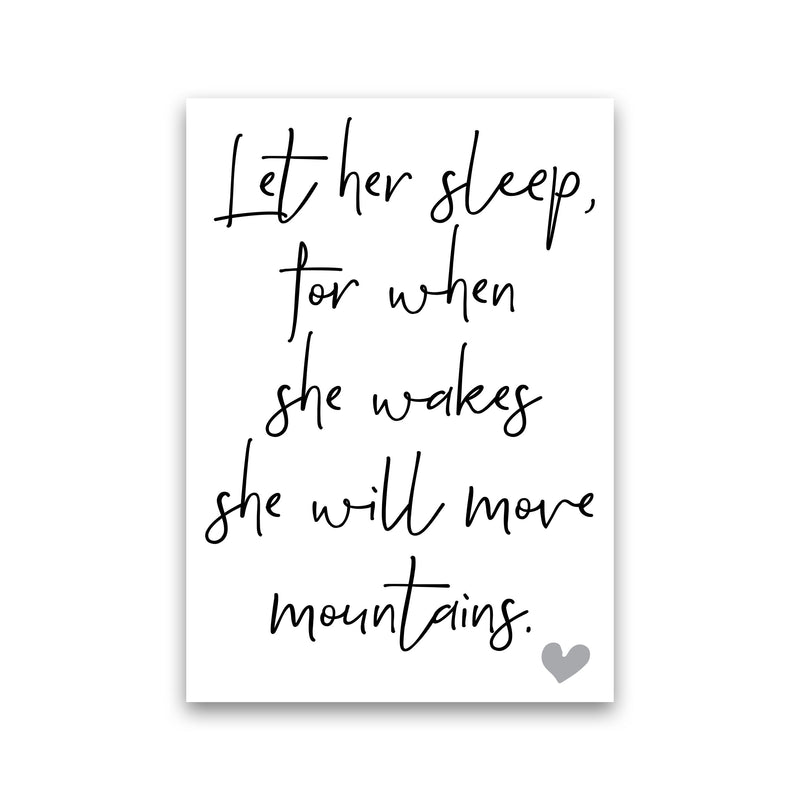 Let Her Sleep Framed Typography Wall Art Print Print Only