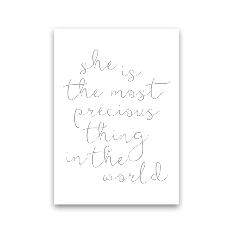 She Is The Most Precious Thing Grey Modern Print Print Only