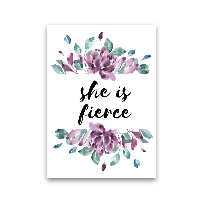 She Is Fierce Purple Floral Modern Print Print Only