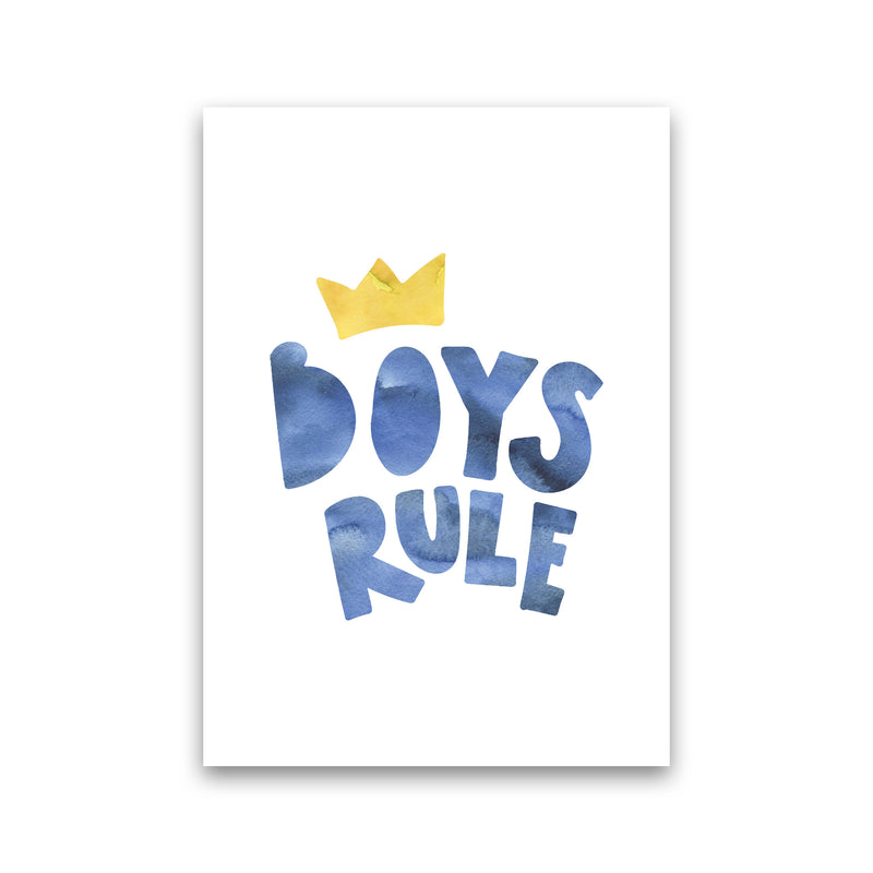Boys Rule Watercolour Framed Nursey Wall Art Print Print Only