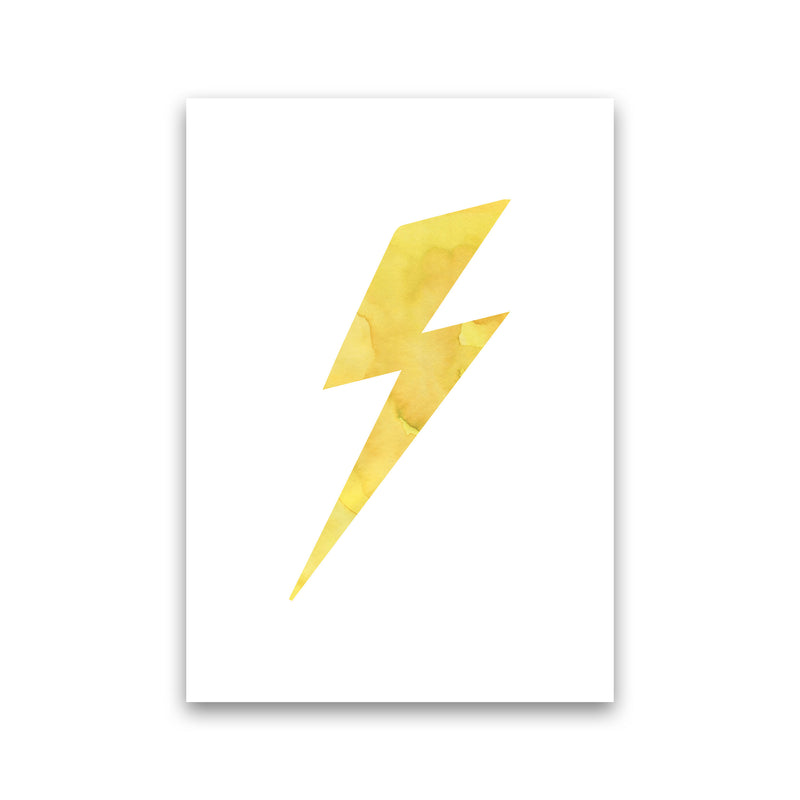 Yellow Thunderbolt Watercolour Modern Print Print Only