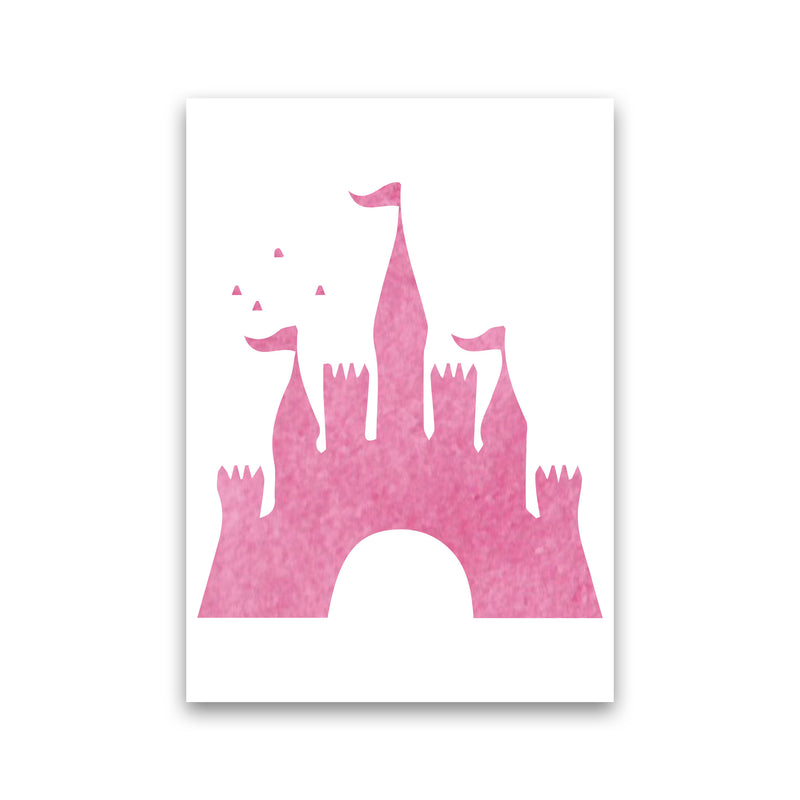 Pink Castle Watercolour Modern Print Print Only