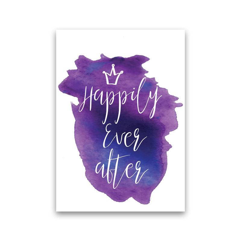 Happily Ever After Purple Watercolour Modern Print Print Only