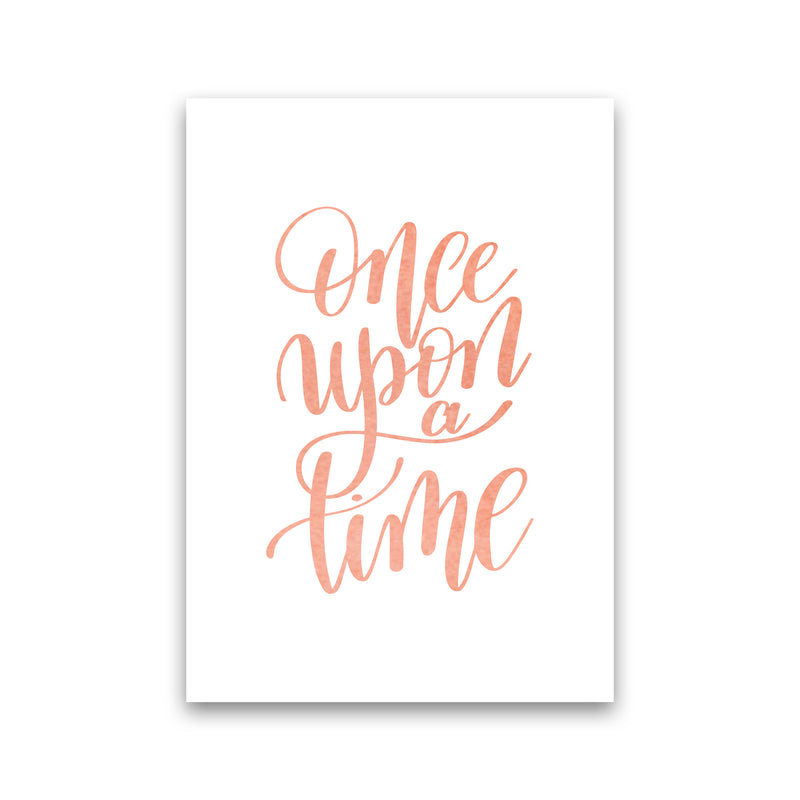 Once Upon A Time Peach Watercolour Framed Typography Wall Art Print Print Only