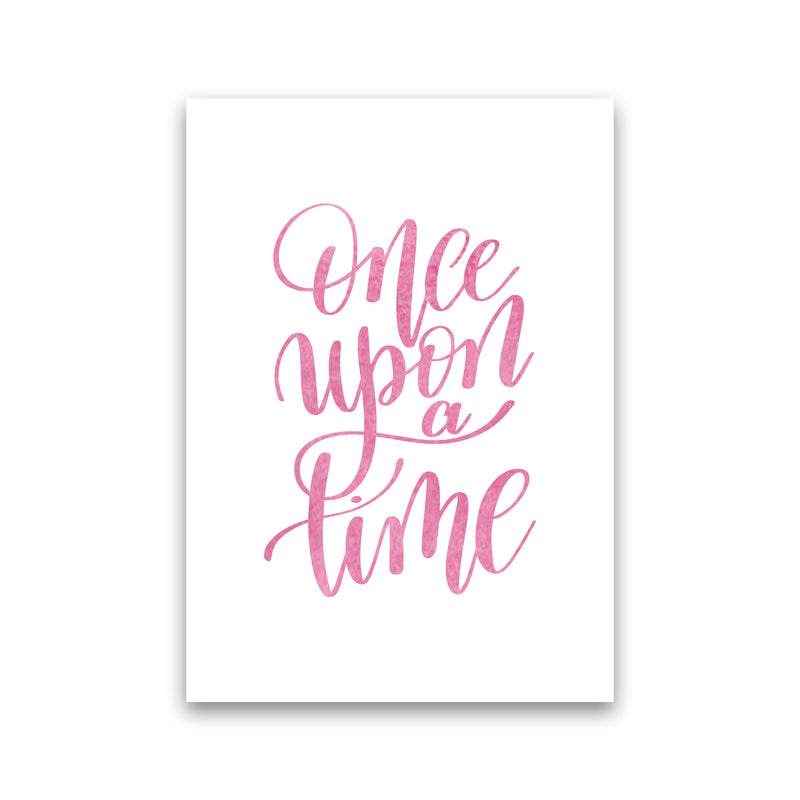 Once Upon A Time Pink Watercolour Framed Typography Wall Art Print Print Only
