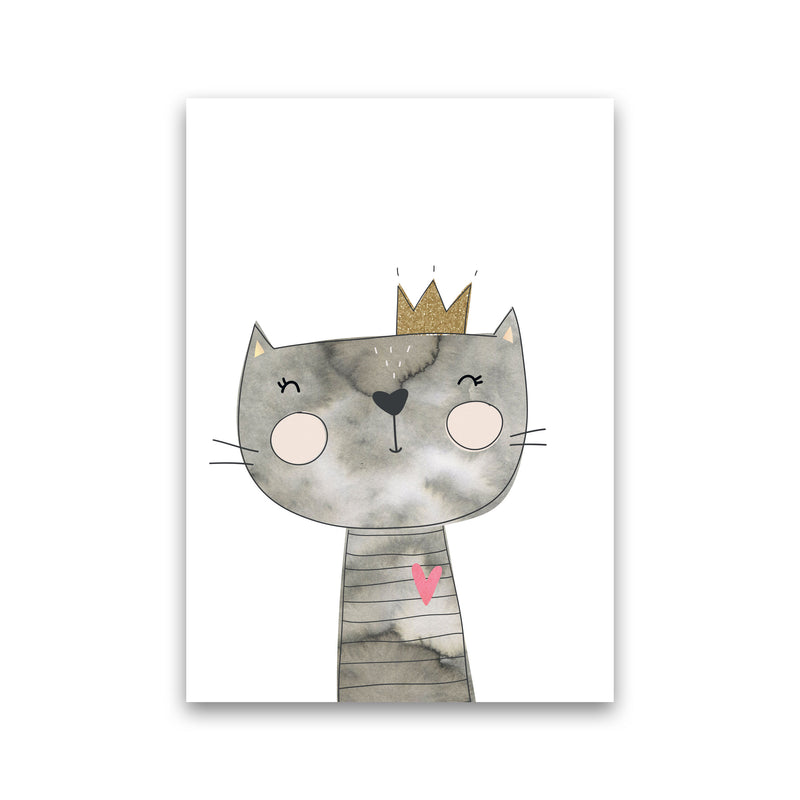 Scandi Grey Cat Watercolour Framed Nursey Wall Art Print Print Only