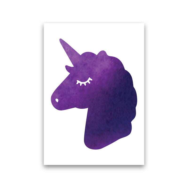 Unicorn Purple Silhouette Watercolour Modern Print Print Only