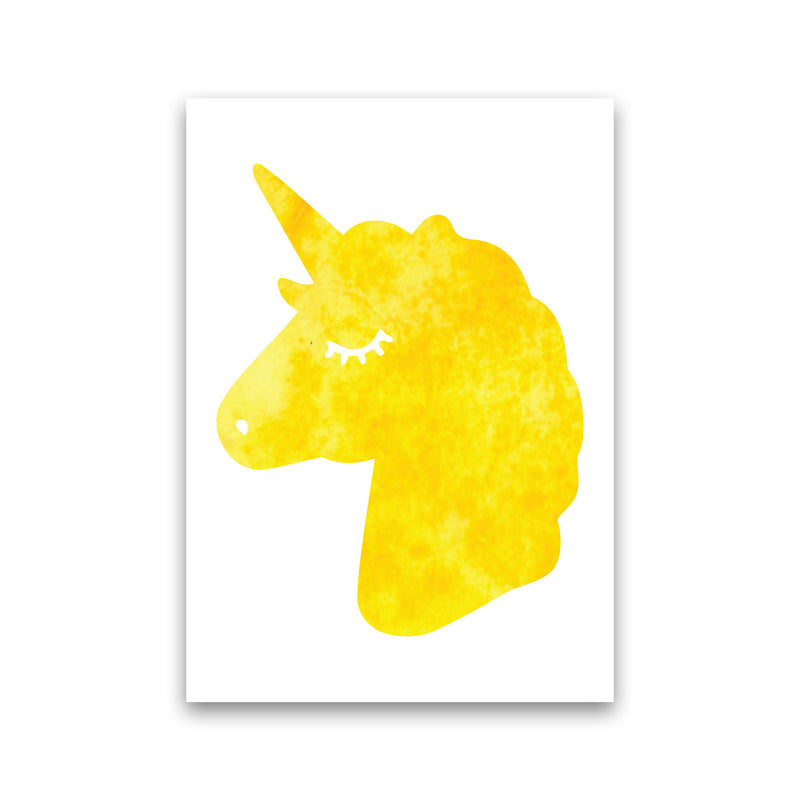 Unicorn Yellow Silhouette Watercolour Modern Print Print Only