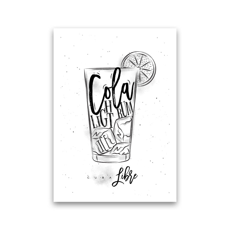 Cuba Libre Cocktail Modern Print, Framed Kitchen Wall Art Print Only