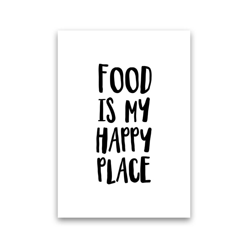 Food Is My Happy Place Framed Typography Wall Art Print Print Only