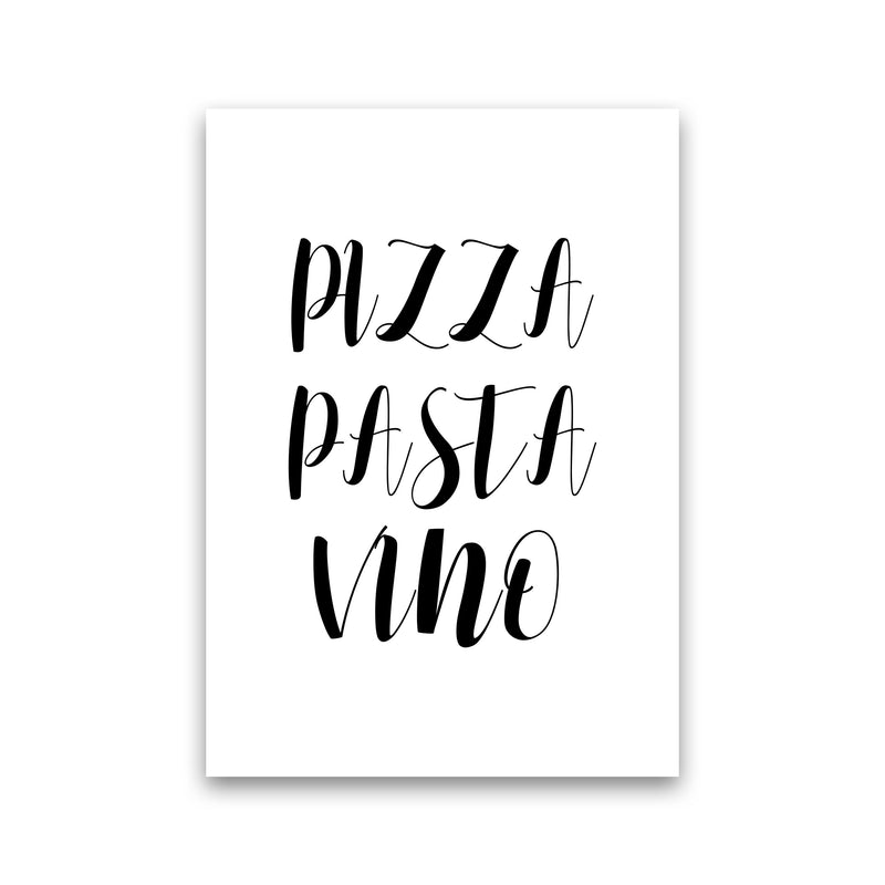 Pizza Pasta Vino Modern Print, Framed Kitchen Wall Art Print Only