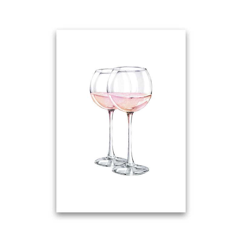 Pink Wine Glasses Modern Print Print Only