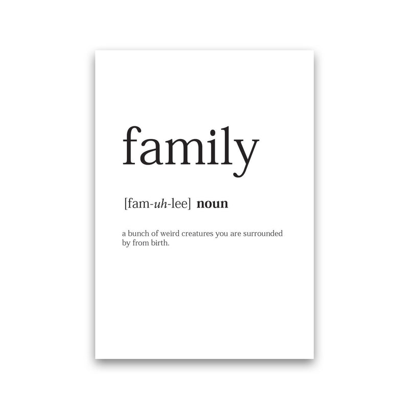 Family Framed Typography Wall Art Print Print Only