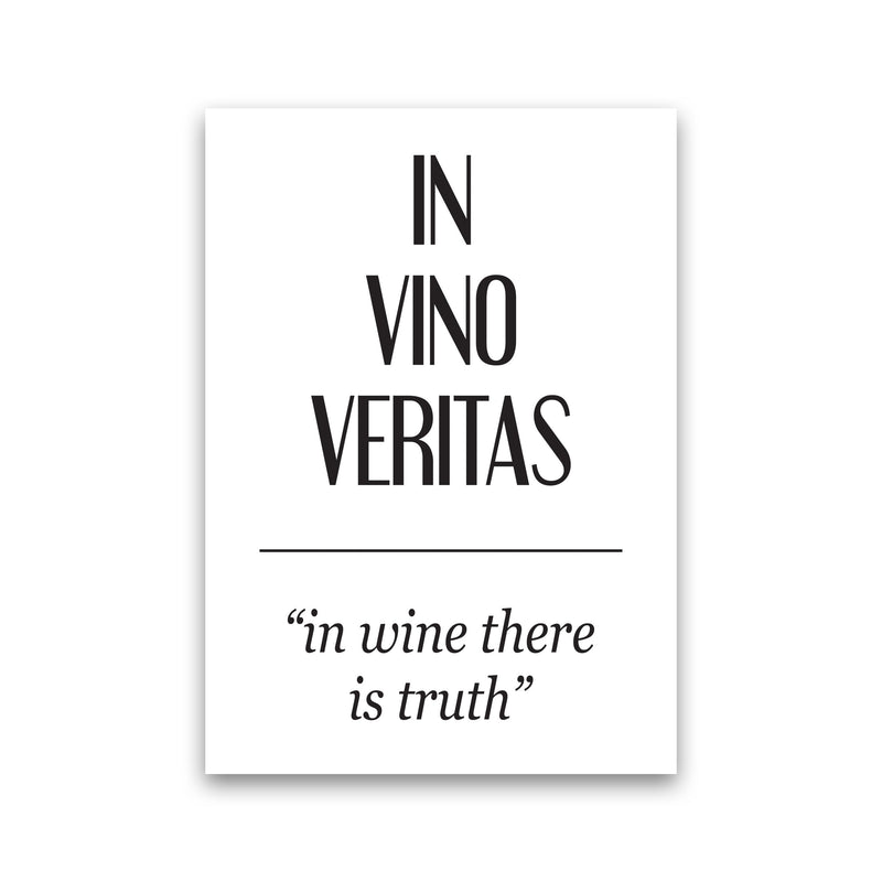 In Vino Veritas Framed Typography Wall Art Print Print Only