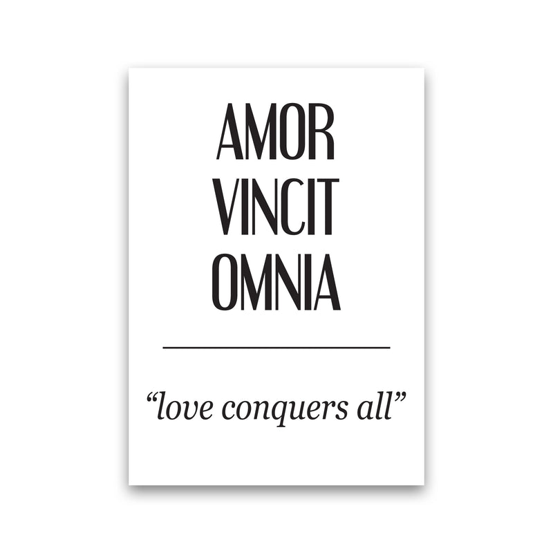 Amor Vincit Omnia Framed Typography Wall Art Print Print Only