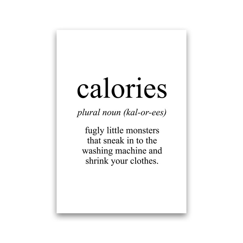 Calories Framed Typography Wall Art Print Print Only