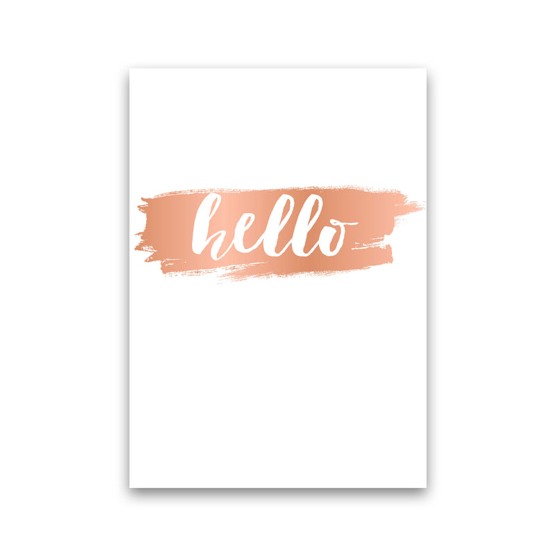 Hello Rose Gold Framed Typography Wall Art Print Print Only