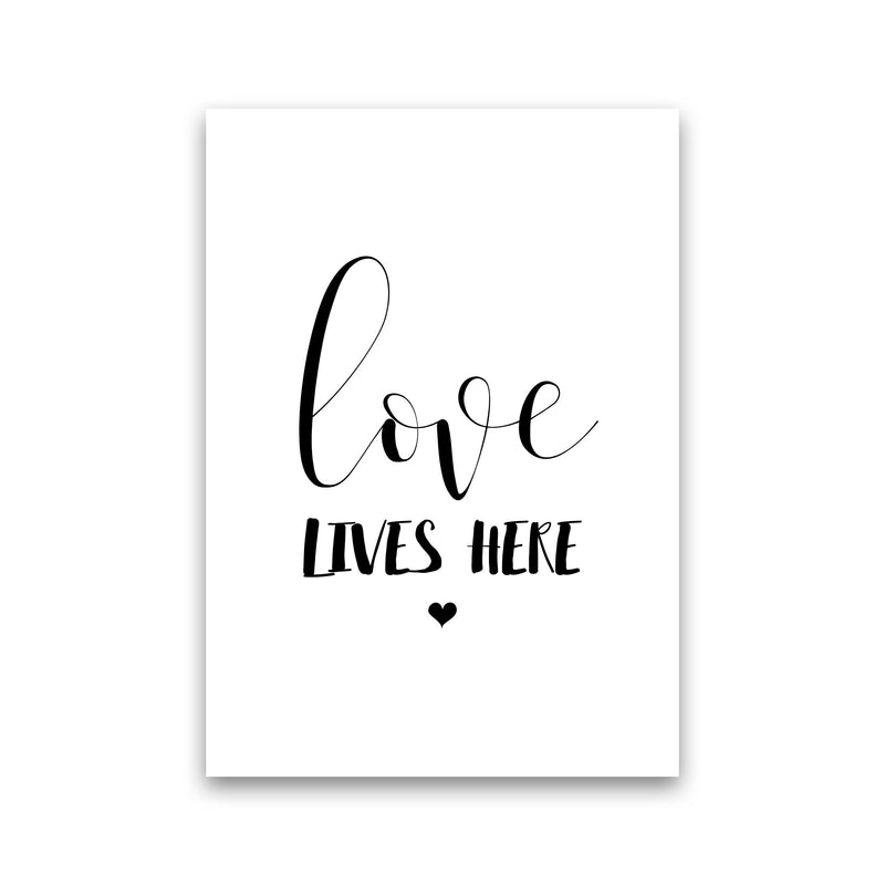Love Lives Here Framed Typography Wall Art Print Print Only
