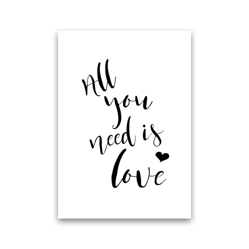 All You Need Is Love Framed Typography Wall Art Print Print Only