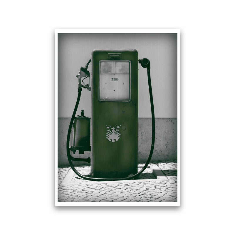 Vintage Green Gas Pump Modern Print Print Only