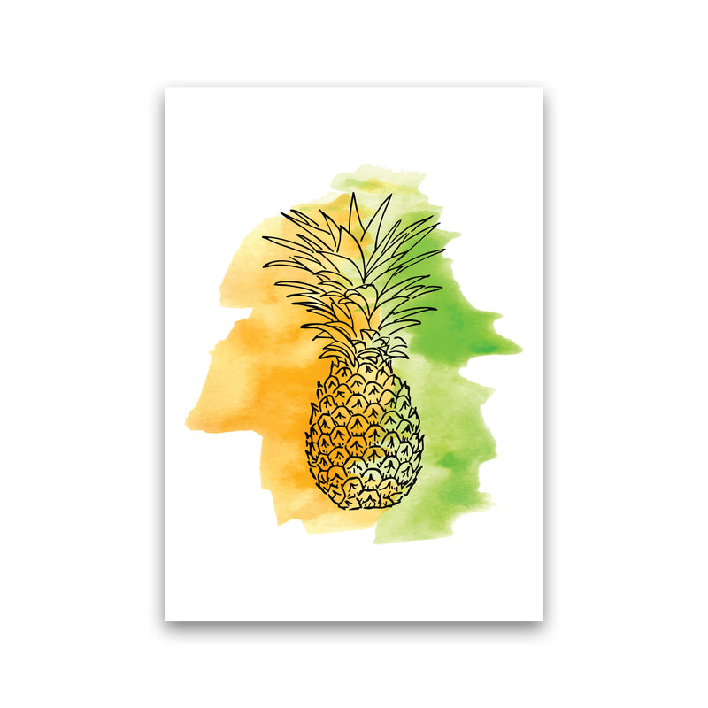 Orange And Green Pineapple Watercolour Modern Print Print Only
