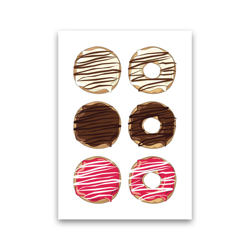 Donuts White Modern Print, Framed Kitchen Wall Art Print Only