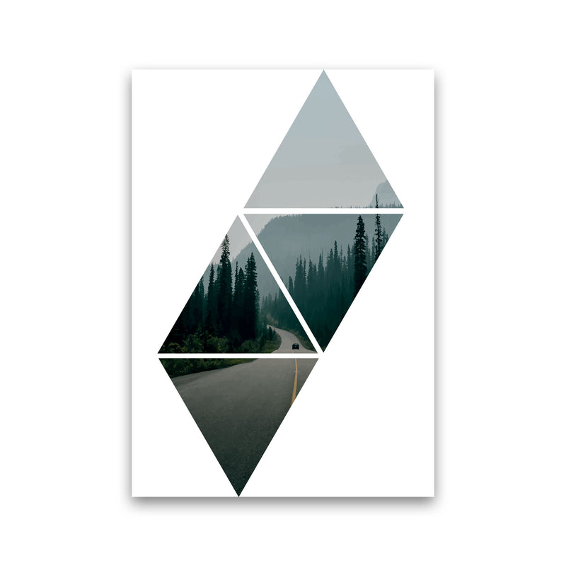 Abstract Triangles And Forest Modern Print Print Only