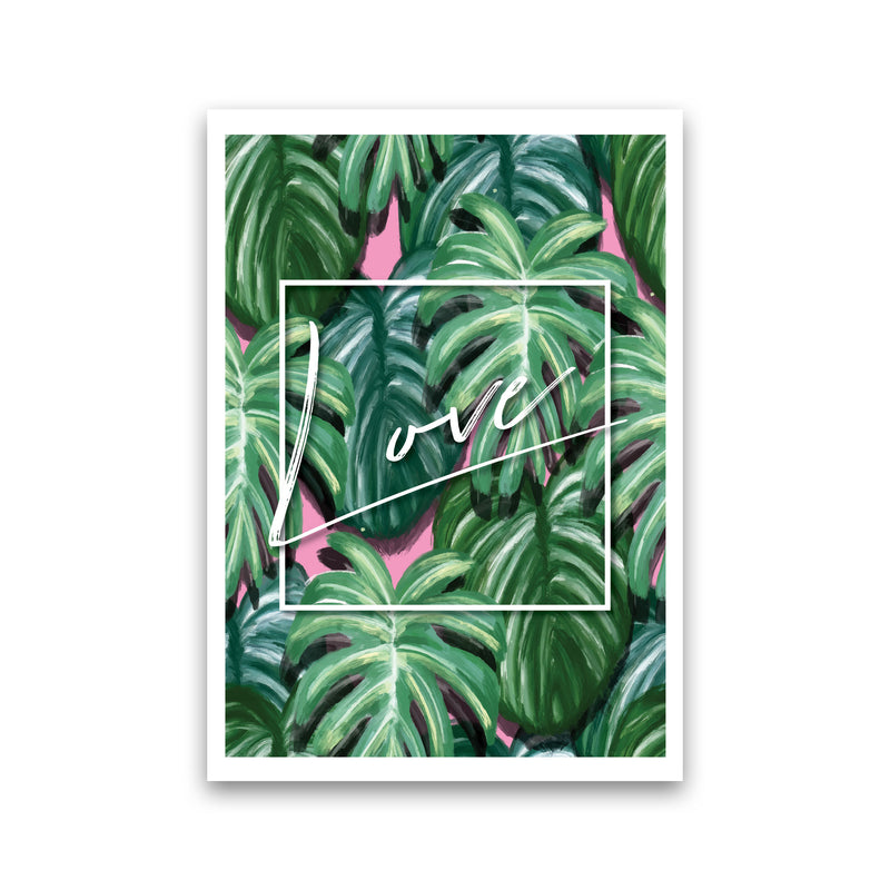 Love Green Leaves Modern Print, Framed Botanical & Nature Art Print Print Only