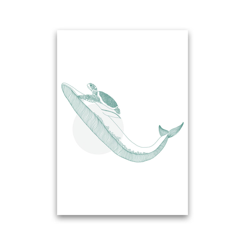 Marine Animals Whale And Turtle Modern Print Animal Art Print Print Only