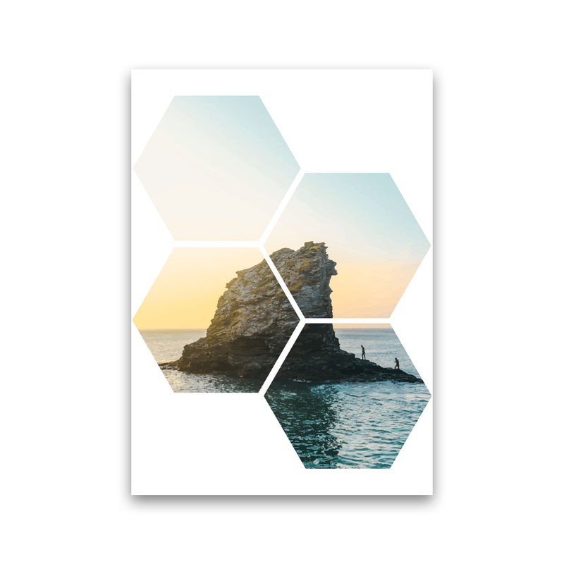 Abstract Hex Island And Sea Modern Print Print Only