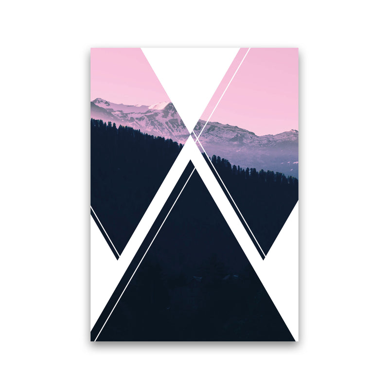 Abstract Pink Mountain Modern Print Print Only