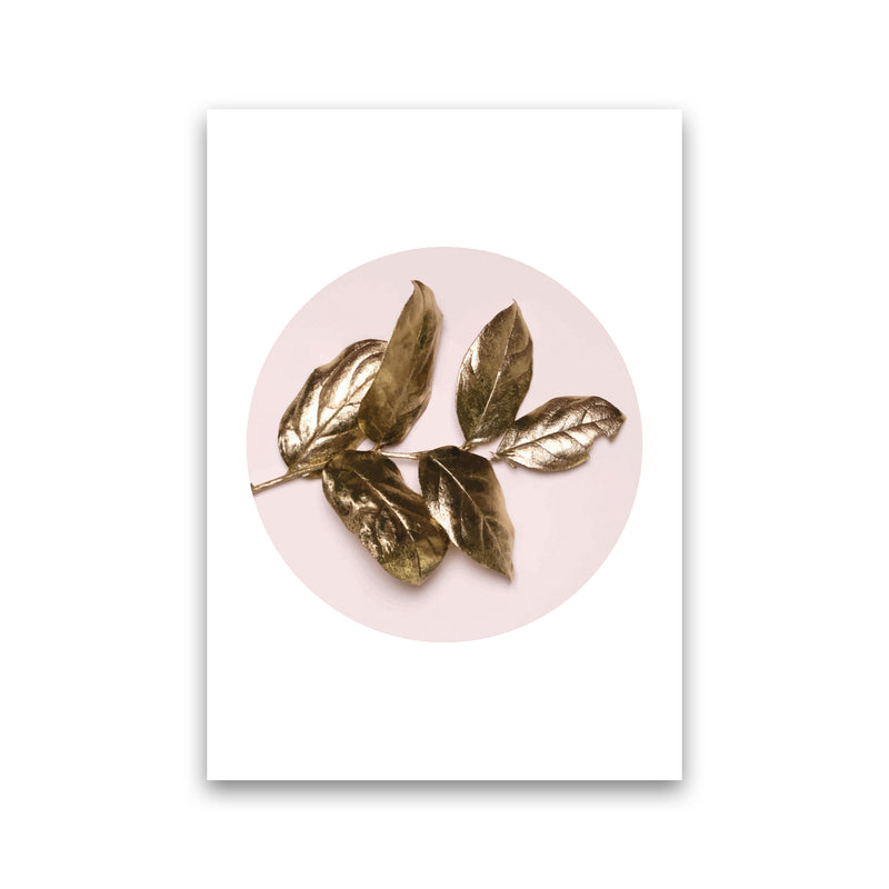 Pink And Gold Leaf Modern Print, Framed Botanical & Nature Art Print Print Only
