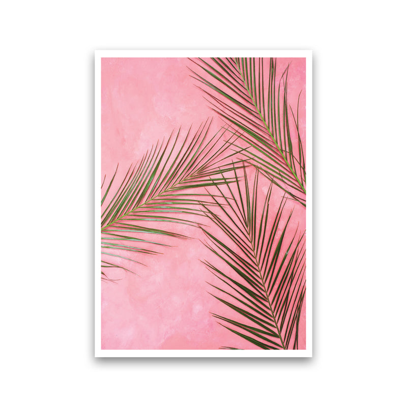 Pink Palm Leaves Modern Print, Framed Botanical & Nature Art Print Print Only