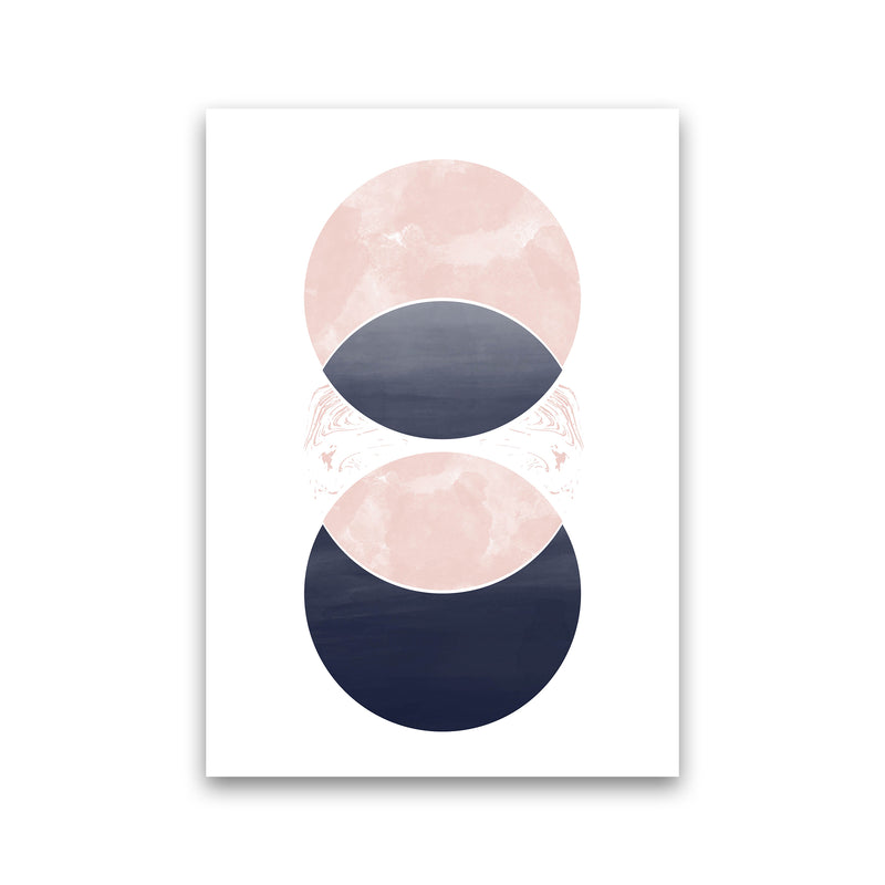 Navy And Marble Pink 1 Art Print by Pixy Paper Print Only