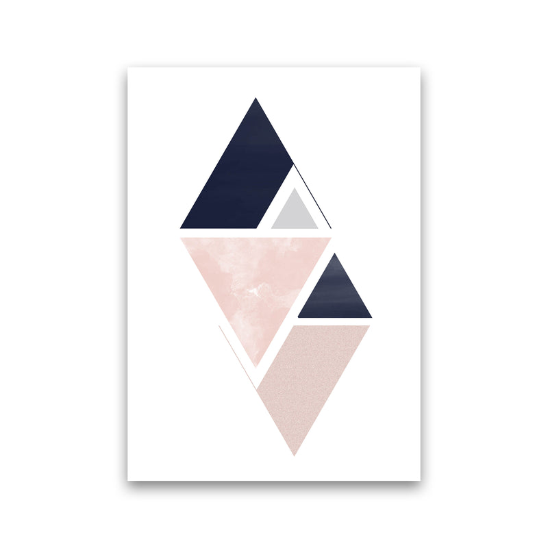 Navy And Marble Pink 3 Art Print by Pixy Paper Print Only