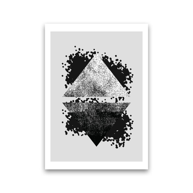 Graffiti Black And Grey Reflective Triangles  Art Print by Pixy Paper Print Only