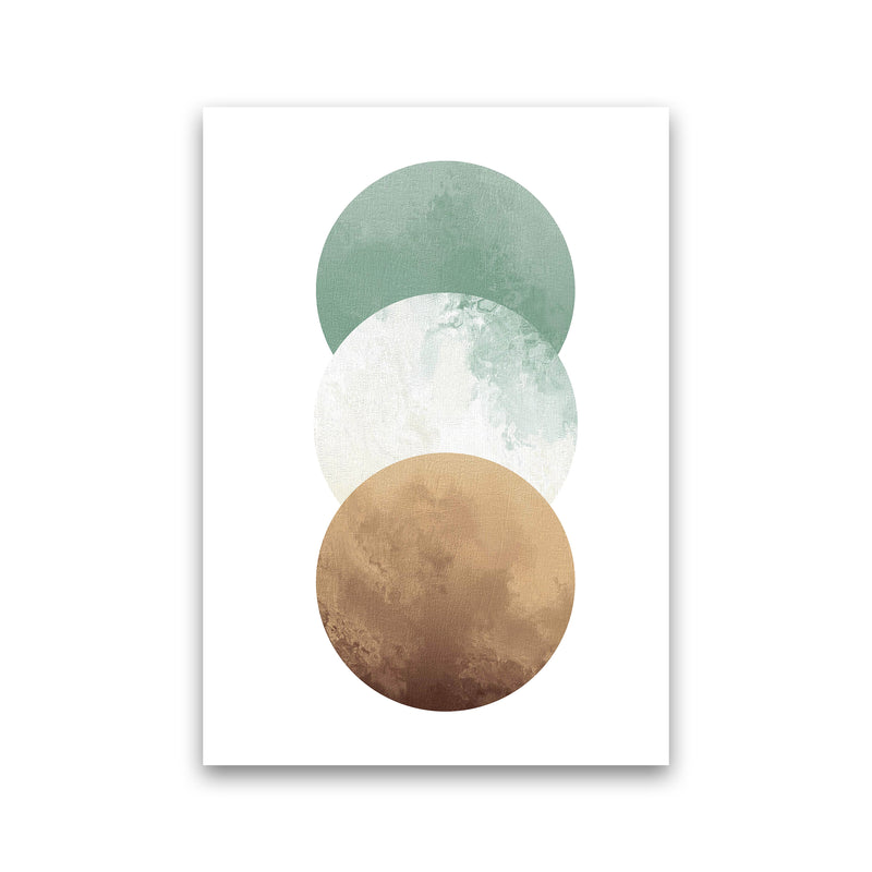 Green And Beige Watercolour Circles Abstract  Art Print by Pixy Paper Print Only