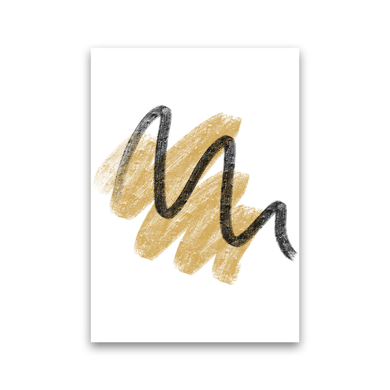 Dalia Chalk Gold And Black Scribbles  Art Print by Pixy Paper Print Only