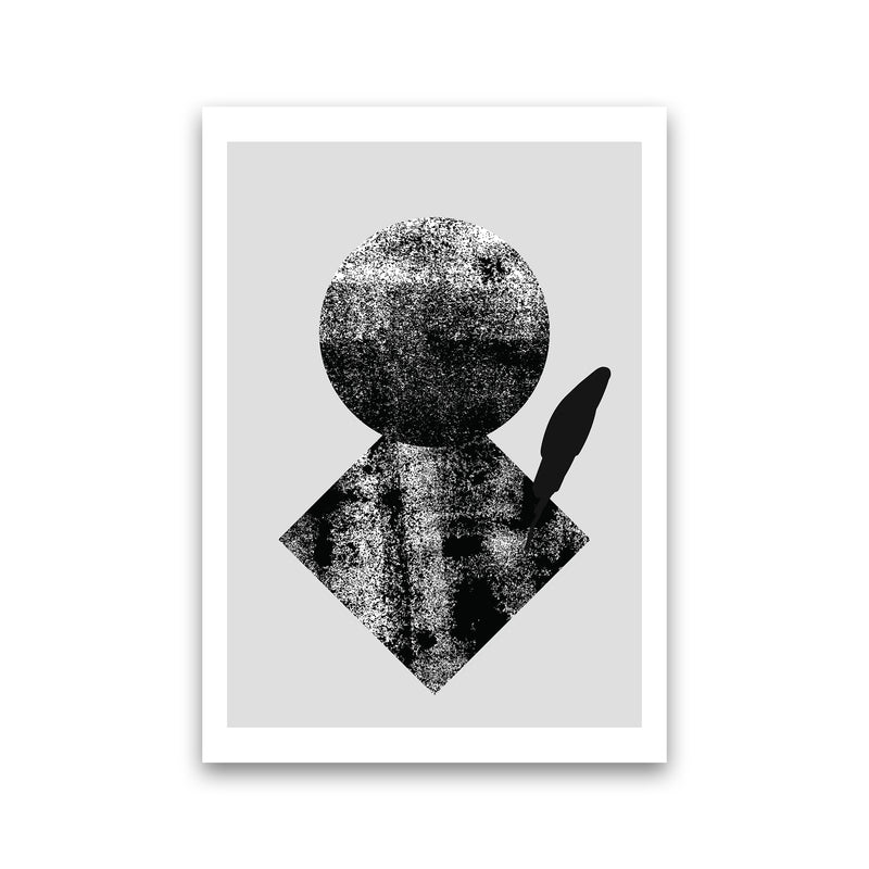 Graffiti Black And Grey Circle Leaf  Art Print by Pixy Paper Print Only