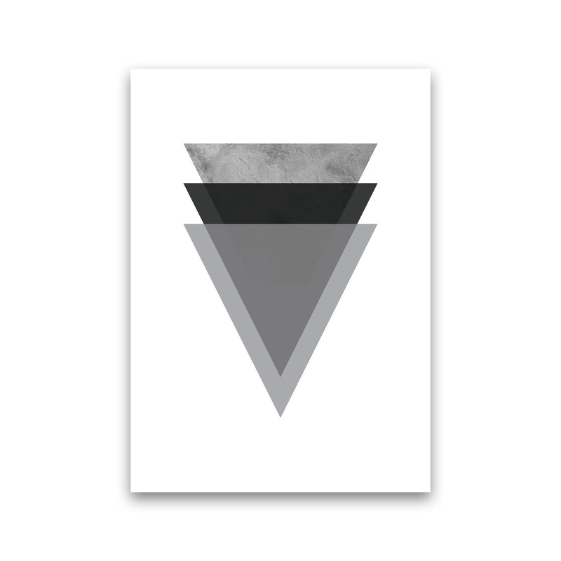 Geometric Grey And Black Triangles  Art Print by Pixy Paper Print Only