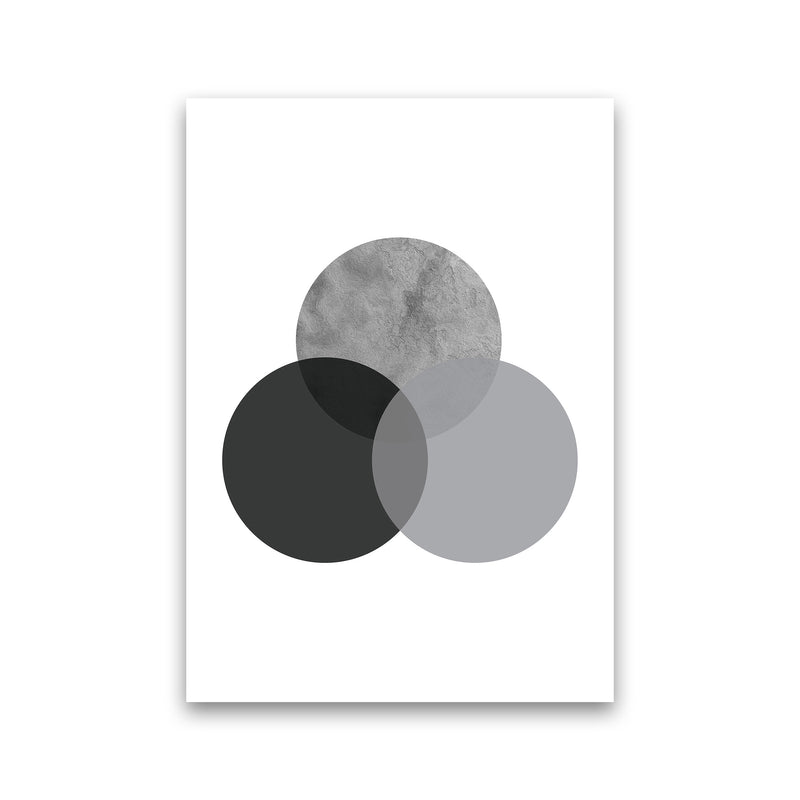 Geometric Grey And Black Circles  Art Print by Pixy Paper Print Only